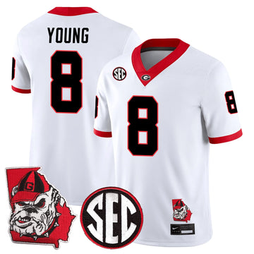 Personalized GB Football 24/25 Jersey - Georgia State Map Patch - YOUNG - 8 / White Stitched