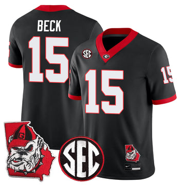 Personalized GB Football 24/25 Jersey - Georgia State Map Patch - BECK - 15 / Black Stitched