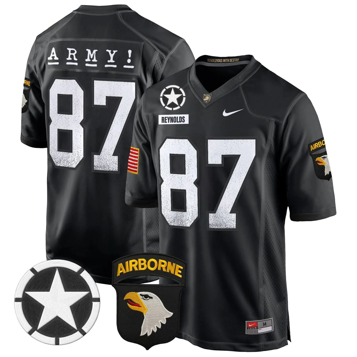 Personalized ABK 101st Airborne Division Patch 2026 Game Jersey - Black / Casey Reynolds Stitched