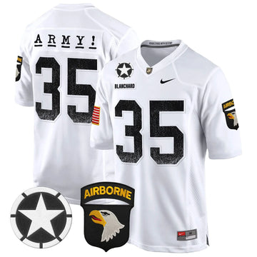 Personalized ABK 101st Airborne Division Patch 2026 Game Jersey - White / Doc Blanchard Stitched