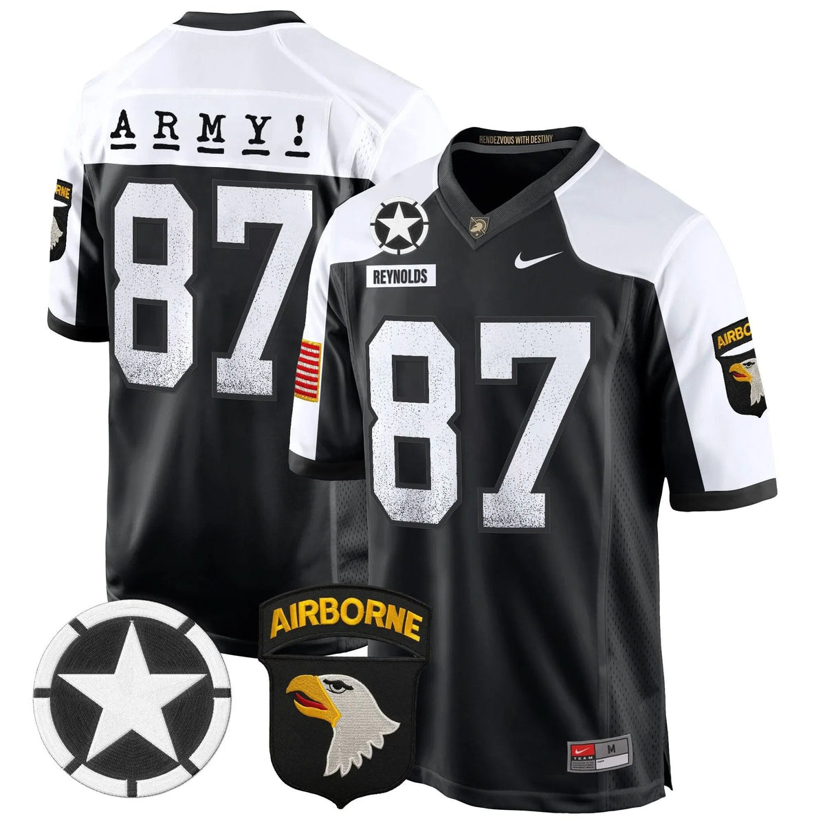 Personalized ABK 101st Airborne Division Patch 2026 Game Jersey - Black Alternate / Casey Reynolds Stitched