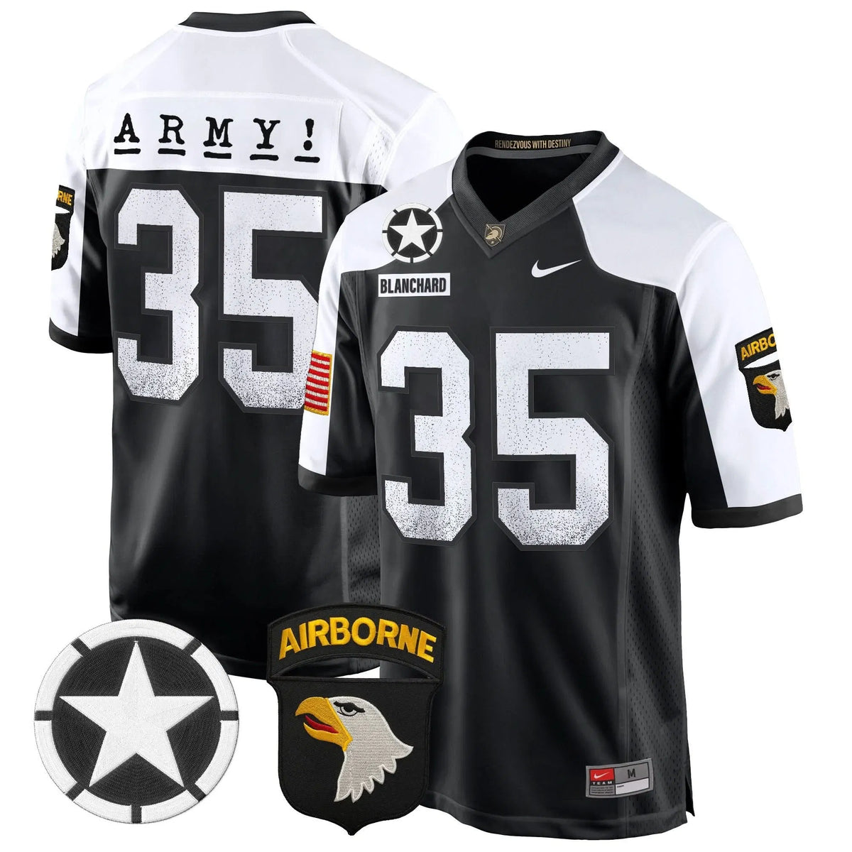 Personalized ABK 101st Airborne Division Patch 2026 Game Jersey - Black Alternate / Doc Blanchard Stitched