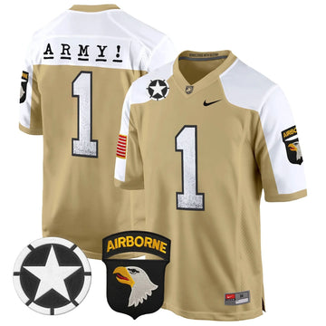 Personalized ABK 101st Airborne Division Patch 2026 Game Jersey - Tan Alternate / #1 Team Stitched