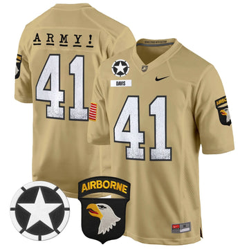 Personalized ABK 101st Airborne Division Patch 2026 Game Jersey - Tan / Glenn Davis Stitched