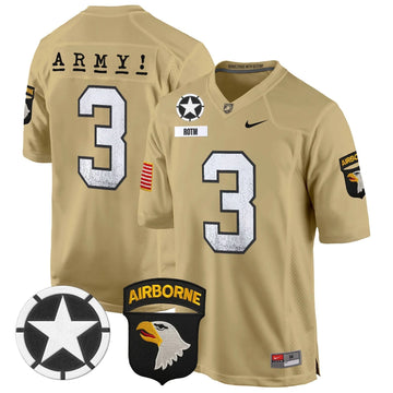 Personalized ABK 101st Airborne Division Patch 2026 Game Jersey - Tan / #3 ROTM Stitched