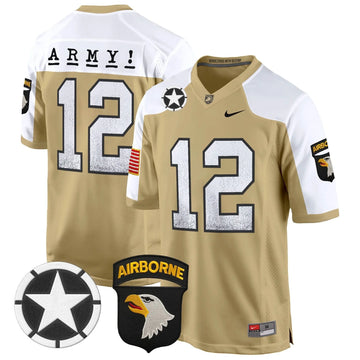 Personalized ABK 101st Airborne Division Patch 2026 Game Jersey - Tan Alternate / #12th Man Stitched