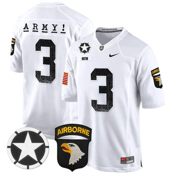 Personalized ABK 101st Airborne Division Patch 2026 Game Jersey - White / #3 ROTM Stitched