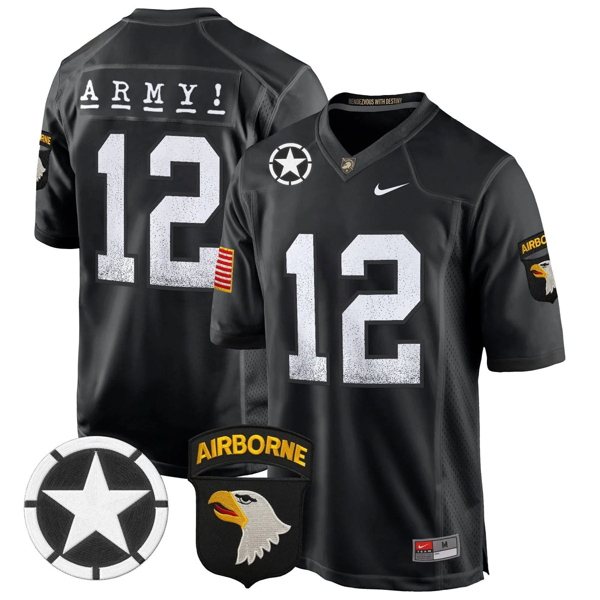 Personalized ABK 101st Airborne Division Patch 2026 Game Jersey - Black / #12th Man Stitched