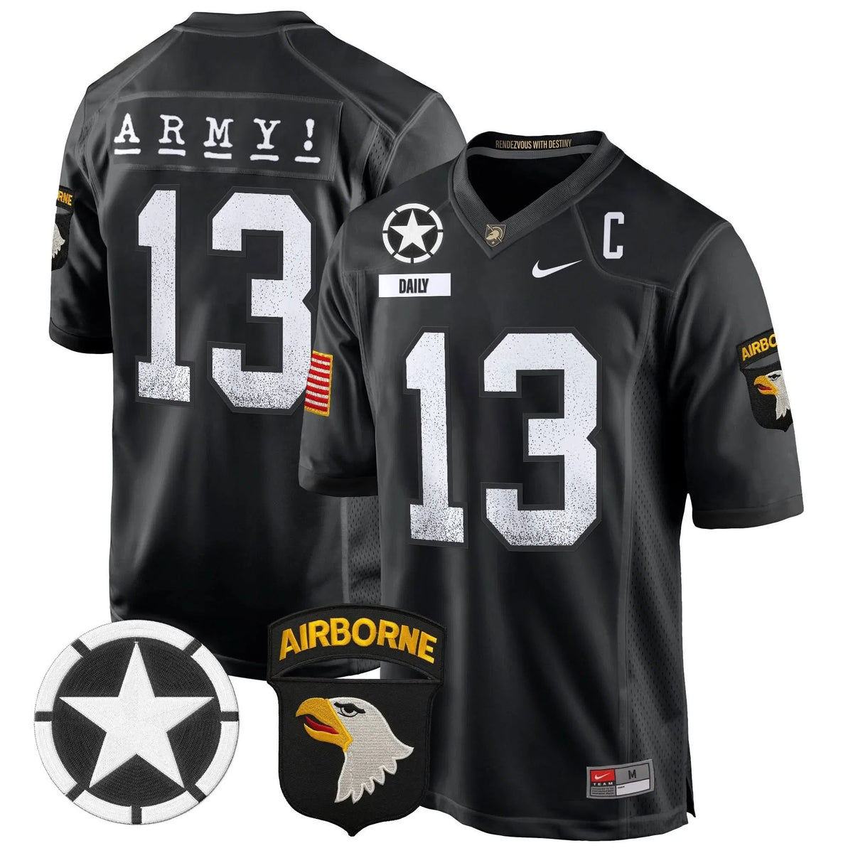 Personalized ABK 101st Airborne Division Patch 2026 Game Jersey - Black / Bryson Daily Stitched