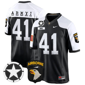 Personalized ABK 101st Airborne Division Patch 2026 Game Jersey - Black Alternate / Glenn Davis Stitched