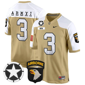 Personalized ABK 101st Airborne Division Patch 2026 Game Jersey - Tan Alternate / #3 ROTM Stitched