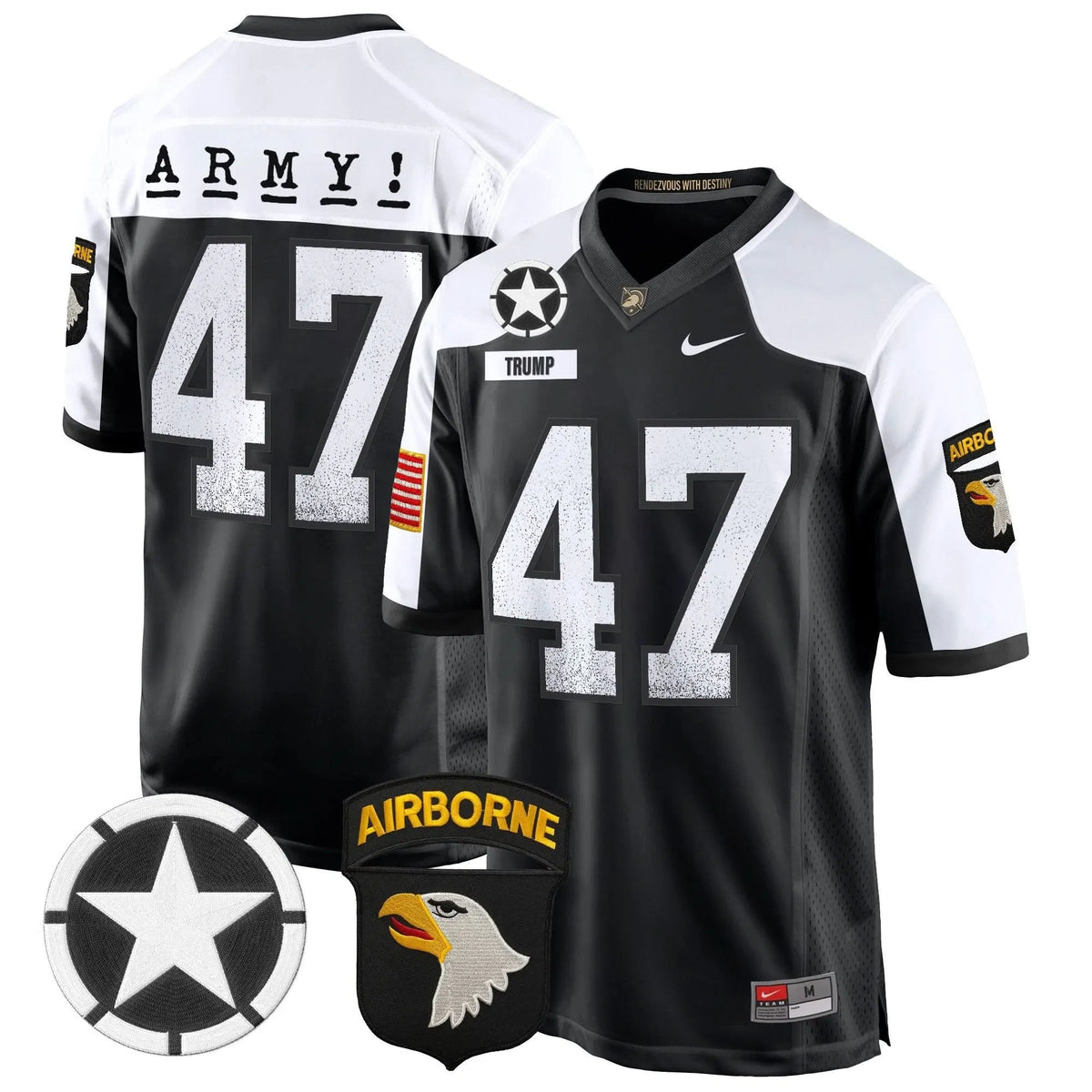 Personalized ABK 101st Airborne Division Patch 2026 Game Jersey - Black Alternate / Trump Stitched