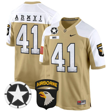 Personalized ABK 101st Airborne Division Patch 2026 Game Jersey - Tan Alternate / Glenn Davis Stitched