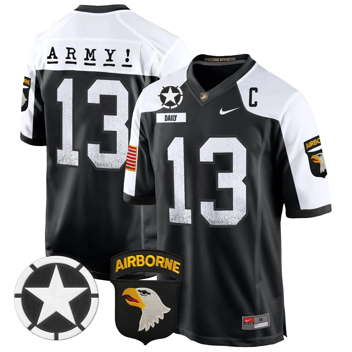Personalized ABK 101st Airborne Division Patch 2026 Game Jersey - Black Alternate / Bryson Daily Stitched