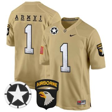 Personalized ABK 101st Airborne Division Patch 2026 Game Jersey - Tan / #1 Team Stitched