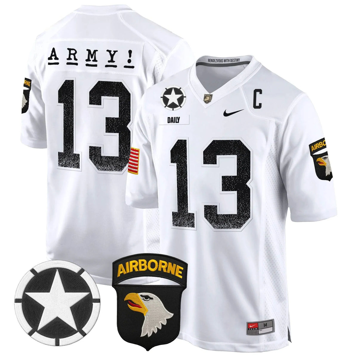 Personalized ABK 101st Airborne Division Patch 2026 Game Jersey - White / Bryson Daily Stitched