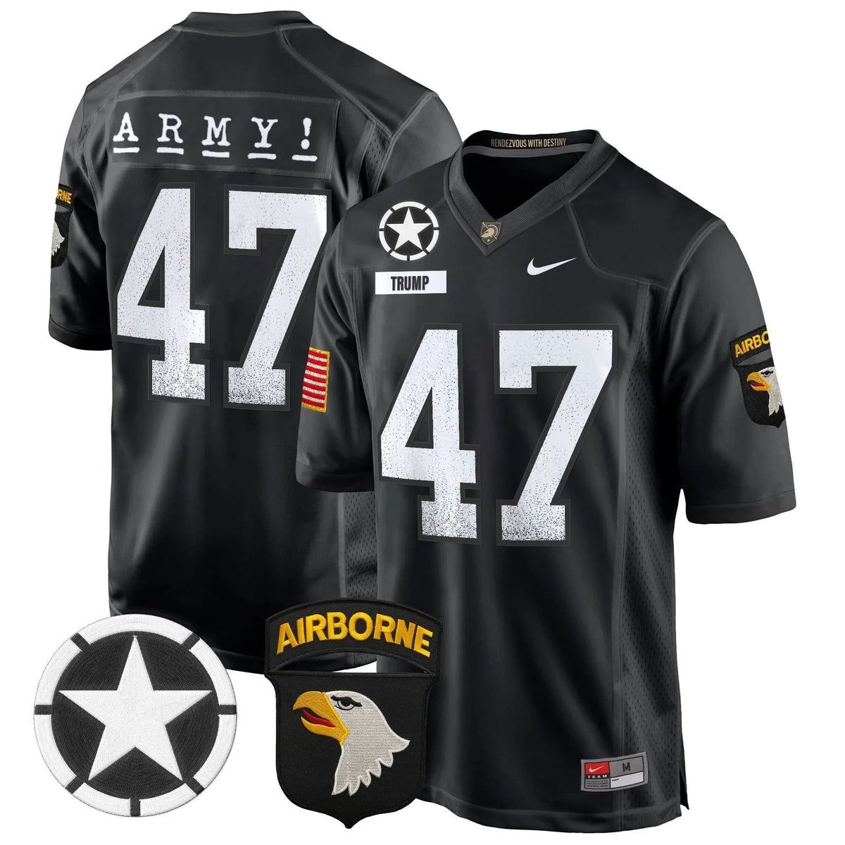 Personalized ABK 101st Airborne Division Patch 2026 Game Jersey - Black / Trump Stitched