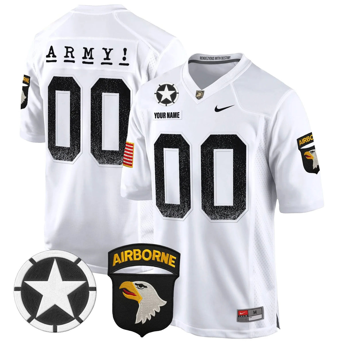 Personalized ABK 101st Airborne Division Patch 2026 Game Custom Jersey - White Stitched