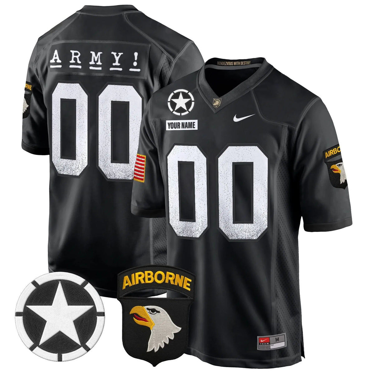 Personalized ABK 101st Airborne Division Patch 2026 Game Custom Jersey - Black Stitched