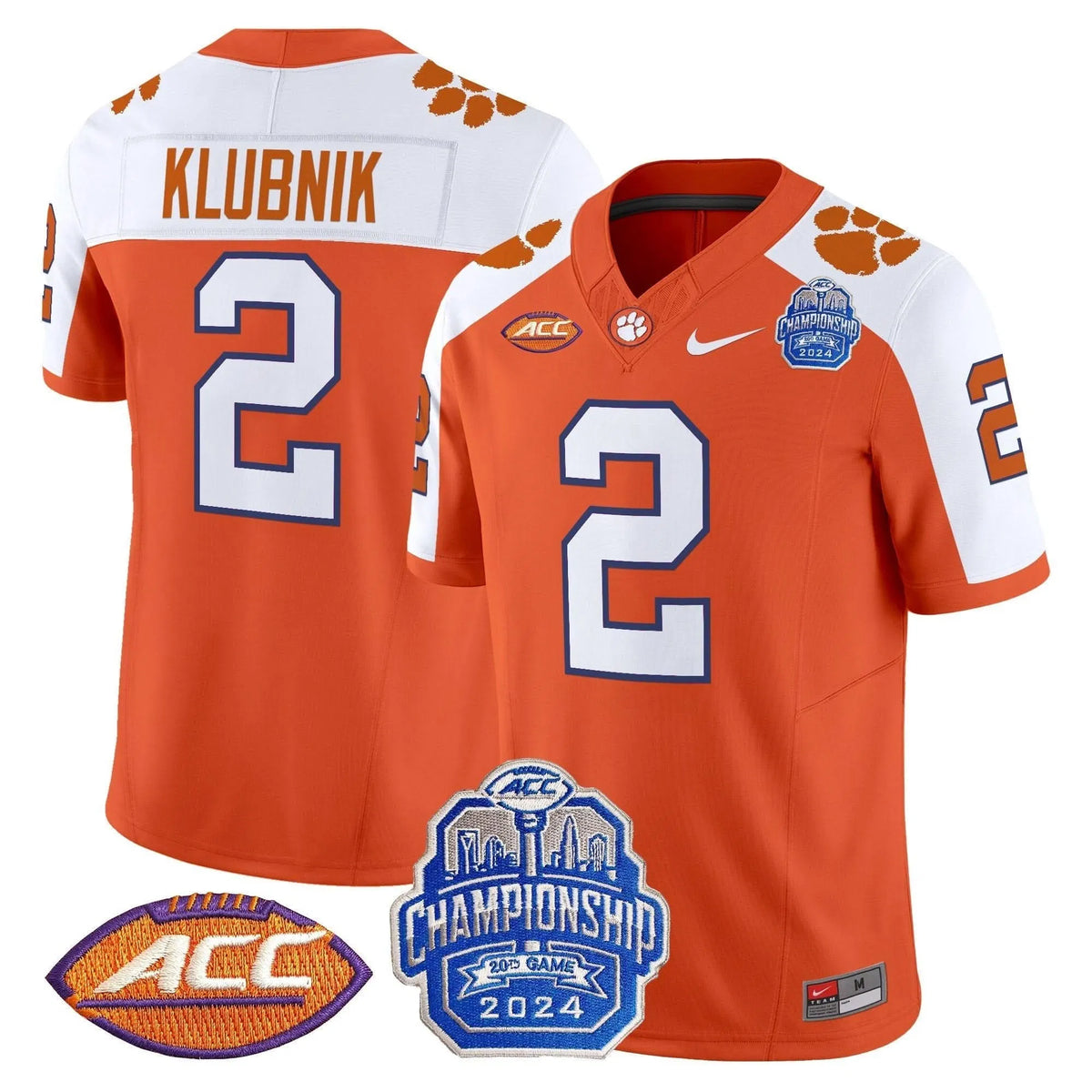 Personalized CT 2026 ACC Championship Patch Vapor Limited Jersey - Orange Alternate / Cade Klubnik Stitched