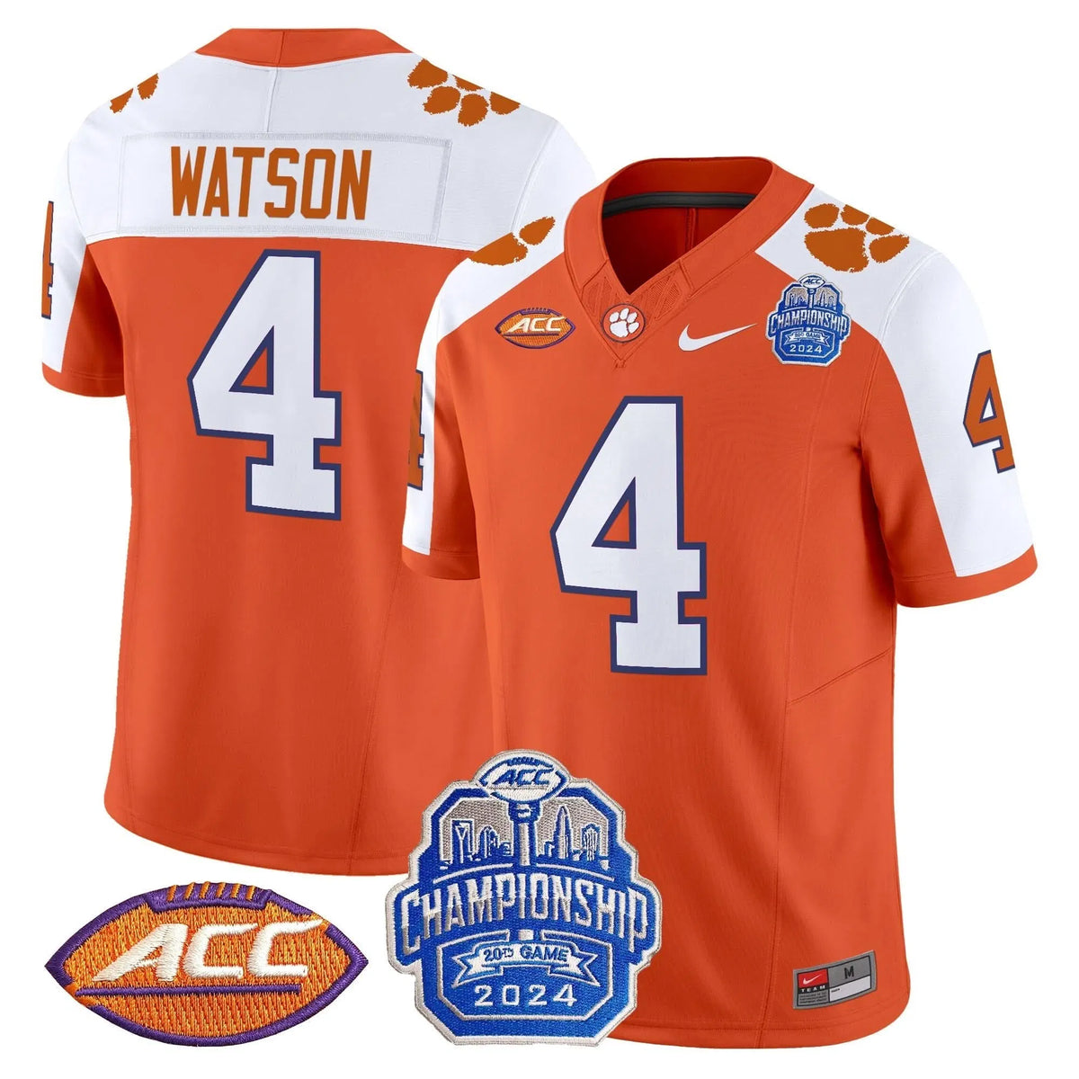 Personalized CT 2026 ACC Championship Patch Vapor Limited Jersey - Orange Alternate / Deshaun Watson Stitched