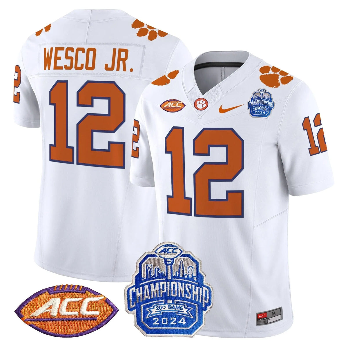 Personalized CT 2026 ACC Championship Patch Vapor Limited Jersey - White / Bryant Wesco Jr. Stitched
