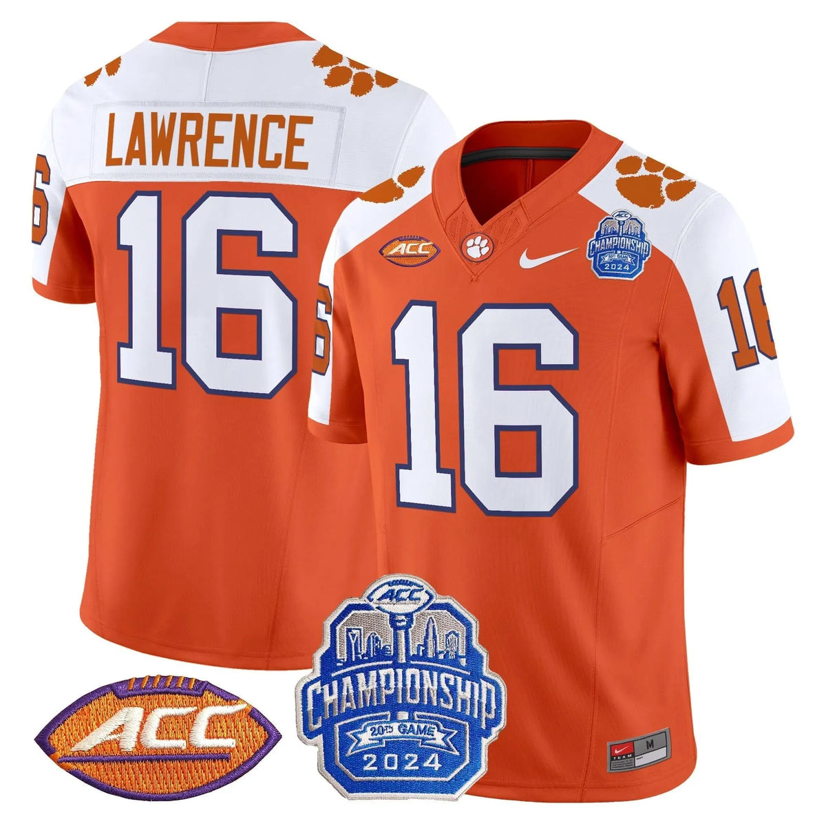 Personalized CT 2026 ACC Championship Patch Vapor Limited Jersey - Orange Alternate / Trevor Lawrence Stitched