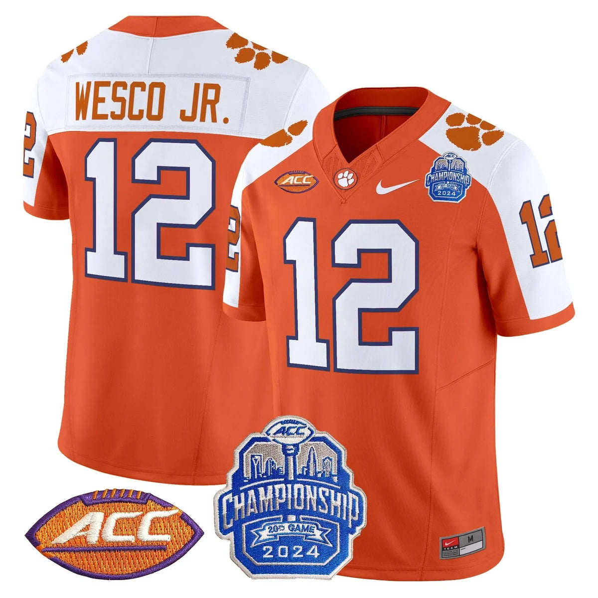 Personalized CT 2026 ACC Championship Patch Vapor Limited Jersey - Orange Alternate / Bryant Wesco Jr. Stitched