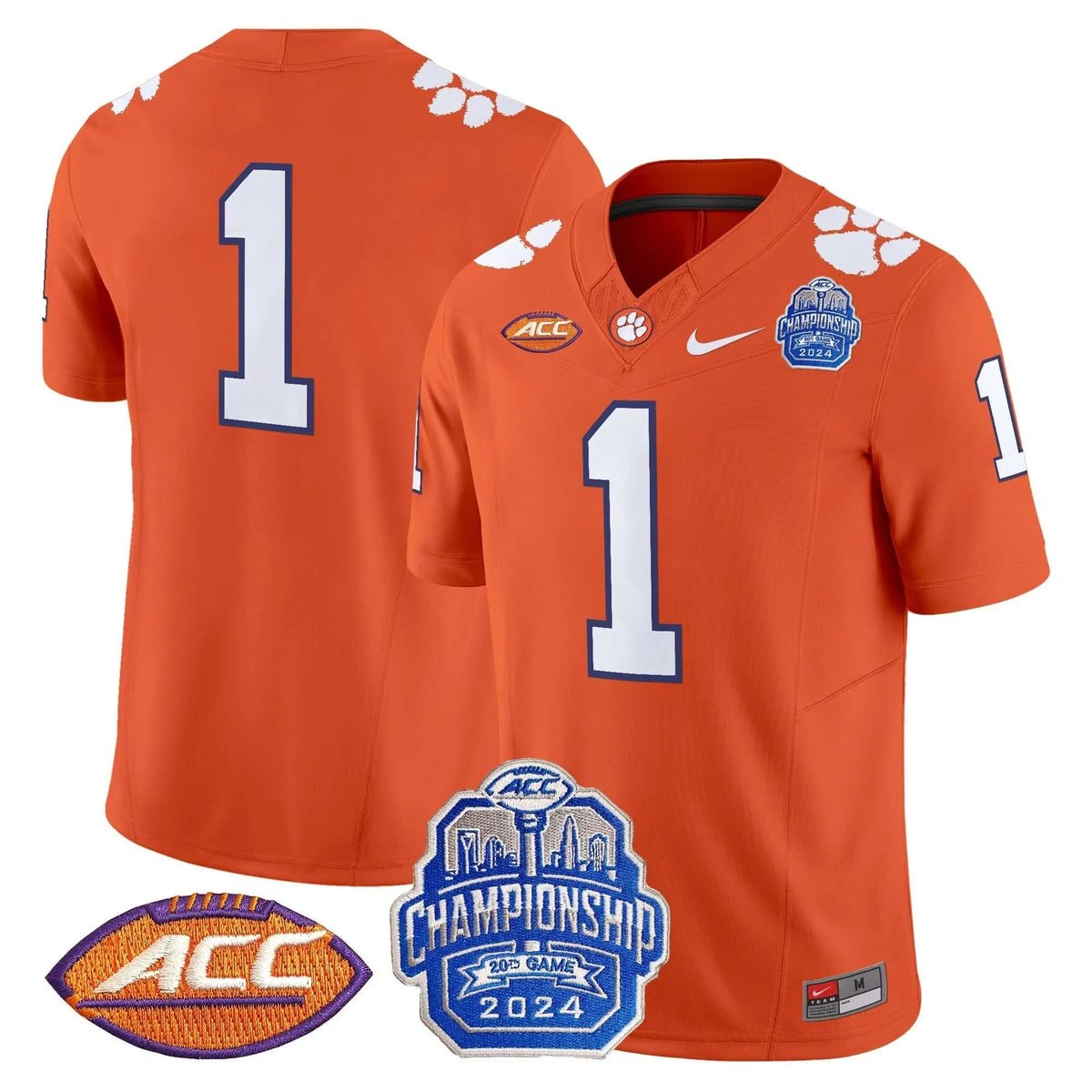 Personalized CT 2026 ACC Championship Patch Vapor Limited Jersey - Orange / #1 Team Stitched