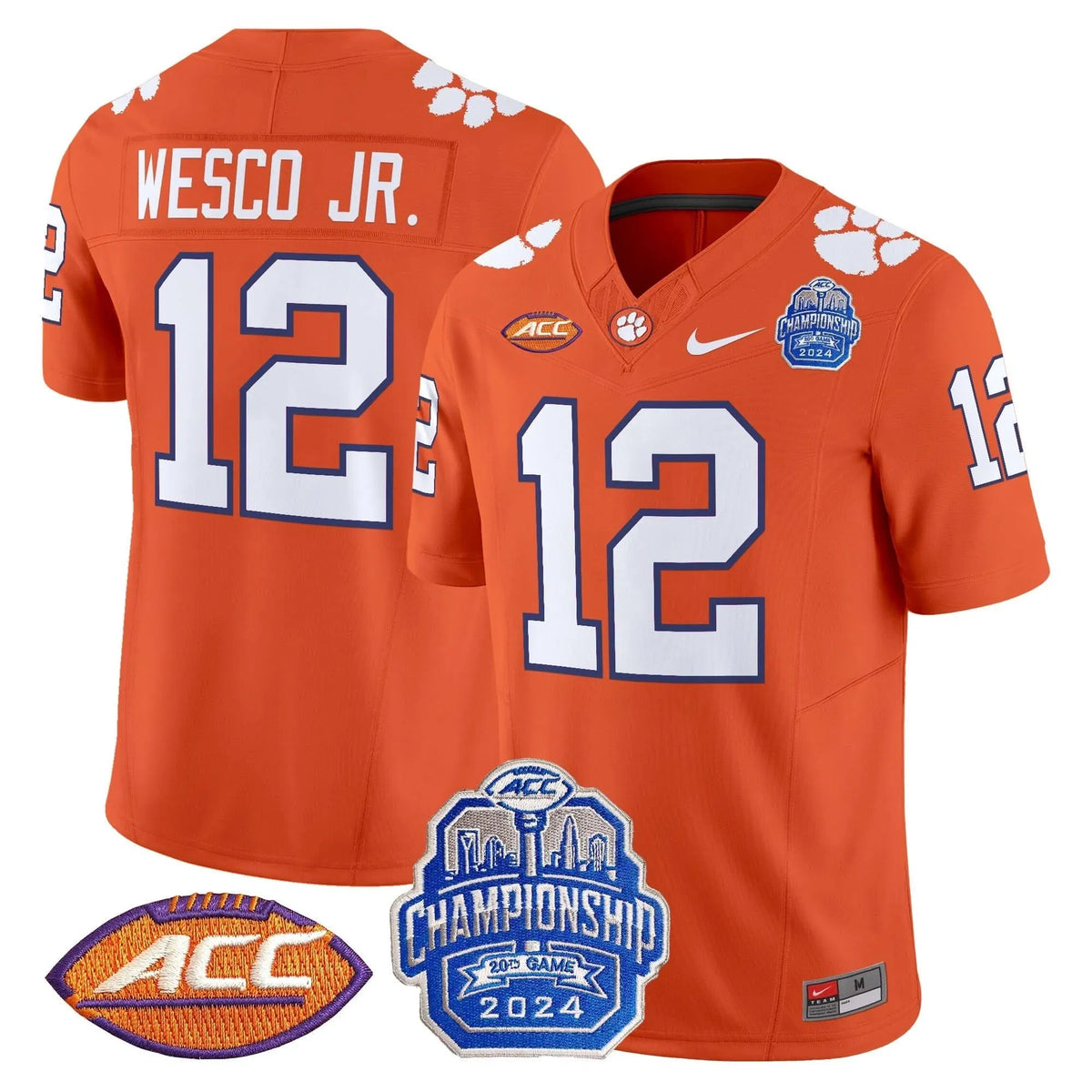 Personalized CT 2026 ACC Championship Patch Vapor Limited Jersey - Orange / Bryant Wesco Jr. Stitched