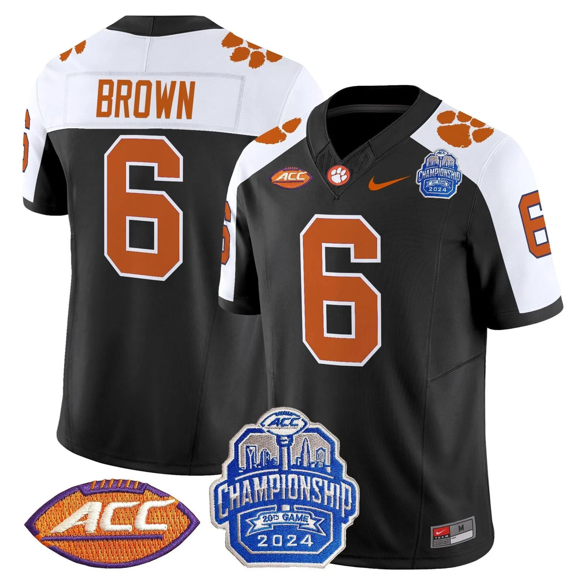 Personalized CT 2026 ACC Championship Patch Vapor Limited Jersey - Black Alternate / Tyler Brown Stitched