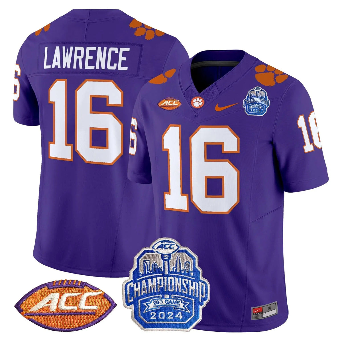 Personalized CT 2026 ACC Championship Patch Vapor Limited Jersey - Purple / Trevor Lawrence Stitched