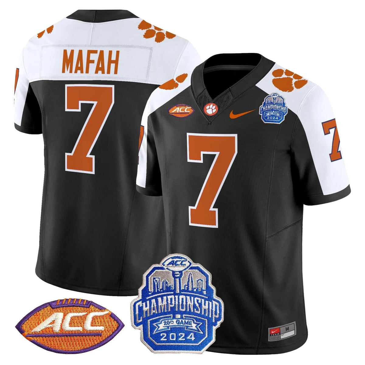 Personalized CT 2026 ACC Championship Patch Vapor Limited Jersey - Black Alternate / Phil Mafah Stitched