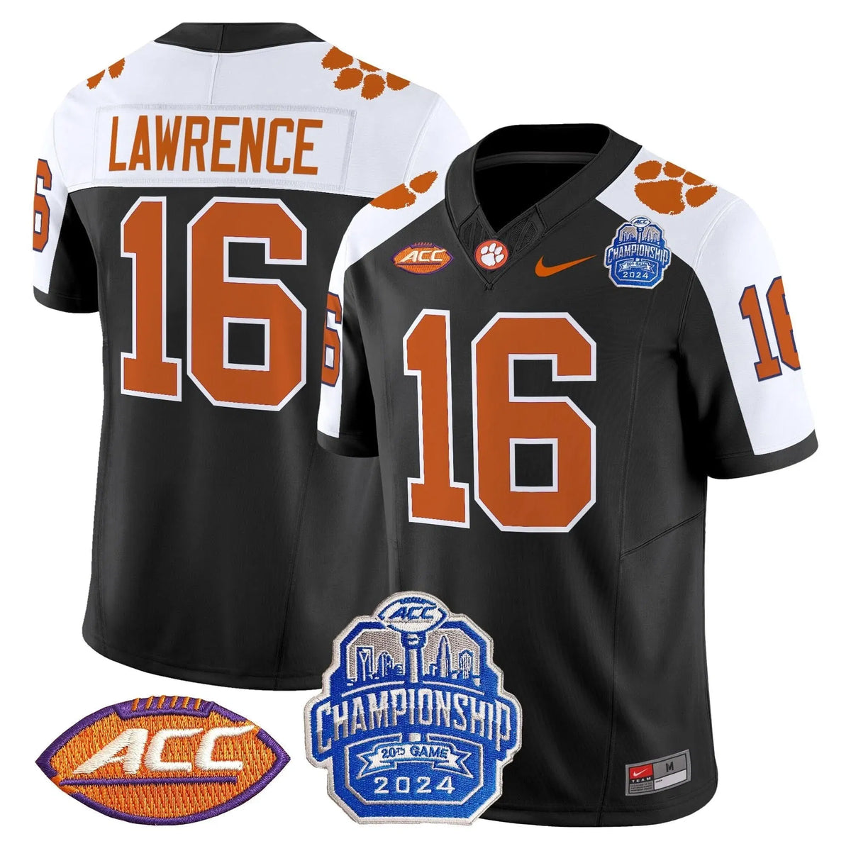 Personalized CT 2026 ACC Championship Patch Vapor Limited Jersey - Black Alternate / Trevor Lawrence Stitched