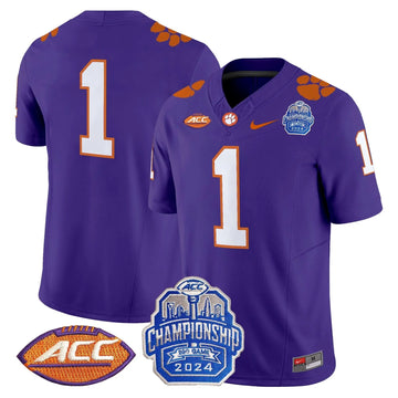 Personalized CT 2026 ACC Championship Patch Vapor Limited Jersey - Purple / #1 Team Stitched