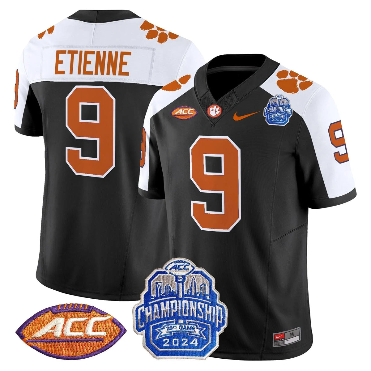 Personalized CT 2026 ACC Championship Patch Vapor Limited Jersey - Black Alternate / Travis Etienne Stitched