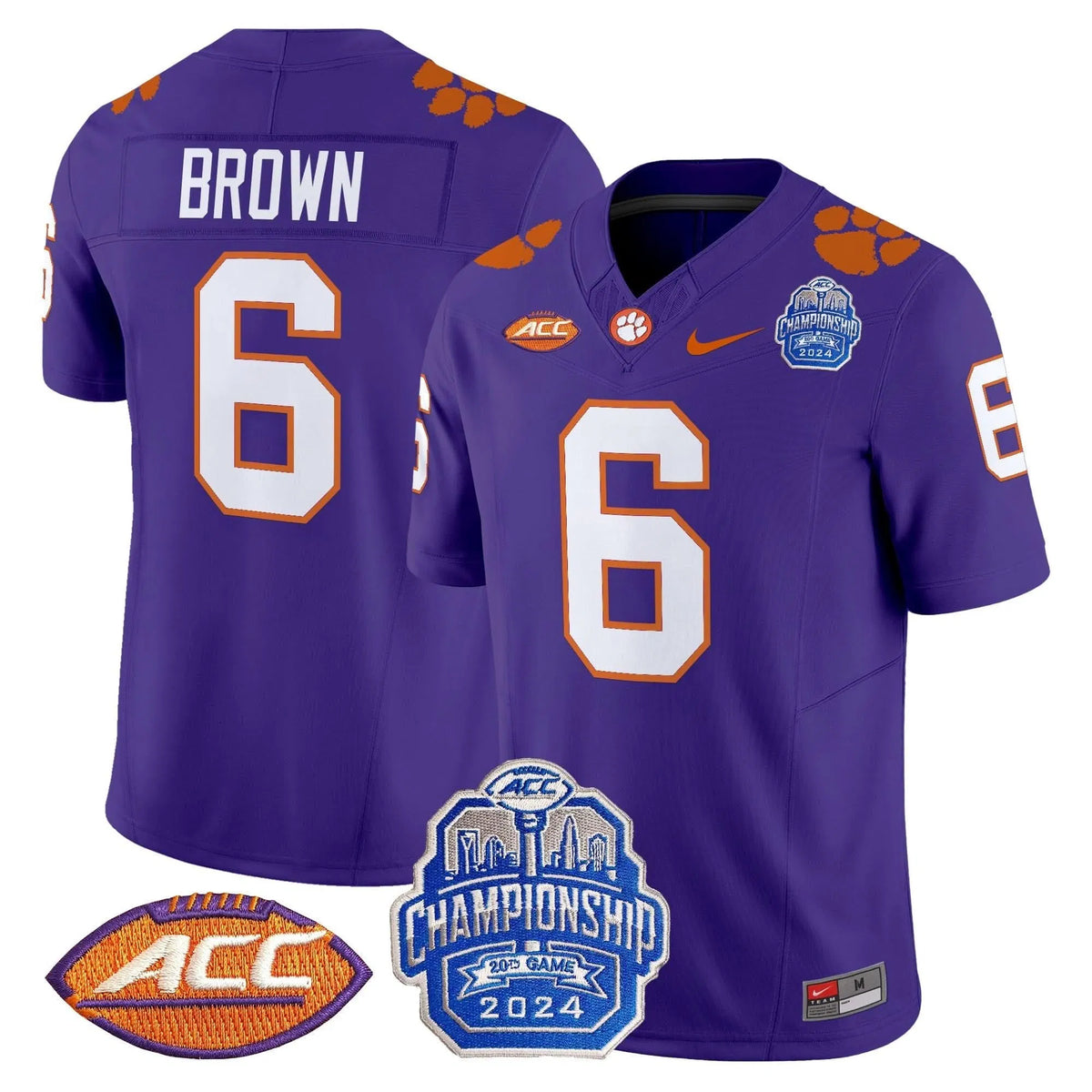 Personalized CT 2026 ACC Championship Patch Vapor Limited Jersey - Purple / Tyler Brown Stitched