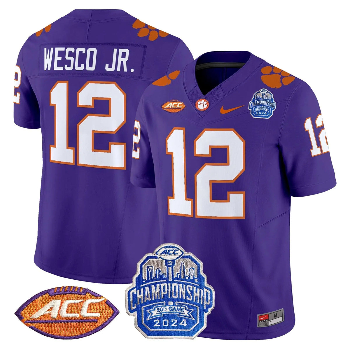 Personalized CT 2026 ACC Championship Patch Vapor Limited Jersey - Purple / Bryant Wesco Jr. Stitched