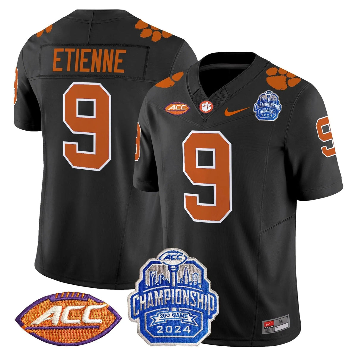 Personalized CT 2026 ACC Championship Patch Vapor Limited Jersey - Black / Travis Etienne Stitched