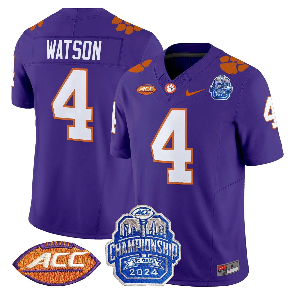 Personalized CT 2026 ACC Championship Patch Vapor Limited Jersey - Purple / Deshaun Watson Stitched