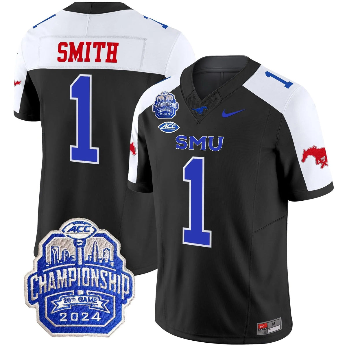 Personalized SMU 2026 ACC Championship Patch Vapor Limited Jersey - Black Alternate / Brashard Smith Stitched