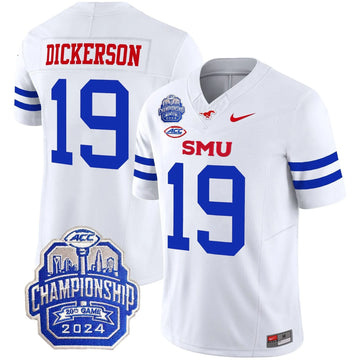 Personalized SMU 2026 ACC Championship Patch Vapor Limited Jersey - White / Eric Dickerson Stitched