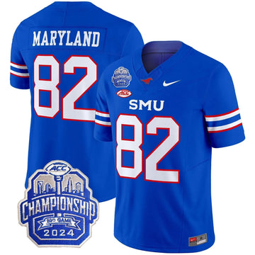 Personalized SMU 2026 ACC Championship Patch Vapor Limited Jersey - Blue / RJ Maryland Stitched