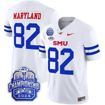 Personalized SMU 2026 ACC Championship Patch Vapor Limited Jersey - White / RJ Maryland Stitched