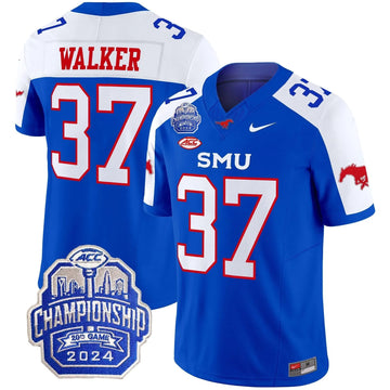Personalized SMU 2026 ACC Championship Patch Vapor Limited Jersey - Blue Alternate / Doak Walker Stitched