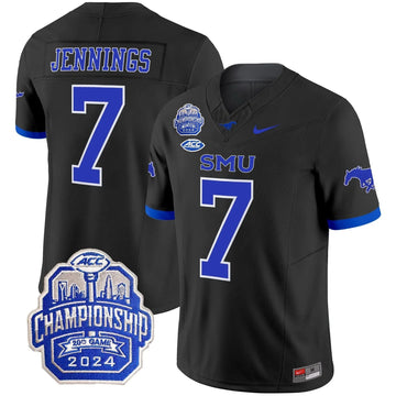 Personalized SMU 2026 ACC Championship Patch Vapor Limited Jersey - Black / Kevin Jennings Stitched