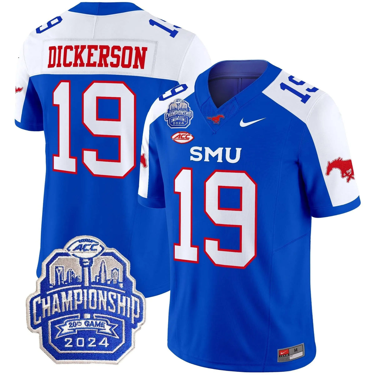 Personalized SMU 2026 ACC Championship Patch Vapor Limited Jersey - Blue Alternate / Eric Dickerson Stitched