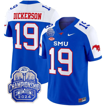 Personalized SMU 2026 ACC Championship Patch Vapor Limited Jersey - Blue Alternate / Eric Dickerson Stitched