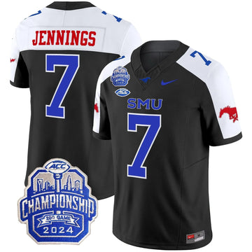 Personalized SMU 2026 ACC Championship Patch Vapor Limited Jersey - Black Alternate / Kevin Jennings Stitched