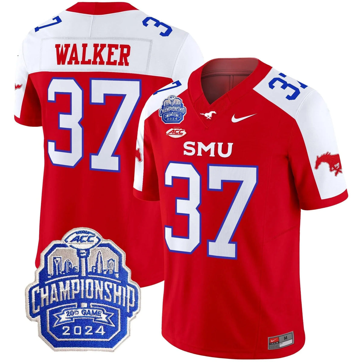 Personalized SMU 2026 ACC Championship Patch Vapor Limited Jersey - Red Alternate / Doak Walker Stitched